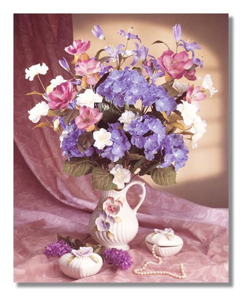 Buy Flower Arrangement in White Vase w Pearls Photo Wall Picture 8x10 ...