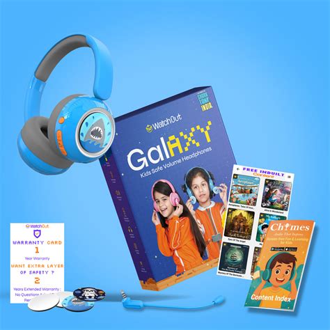 Galaxy Safe Volume Kids and Teens Headphone (Blue Shark) – WatchOut
