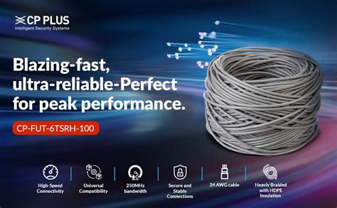 CP PLUS CP-FUT-6TSRH-100 Cat 6 Ethernet 100 meter Cable with high speed ...