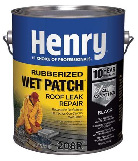 Henry Roof Leak Repair, 1 gal, Pail, Black HE208R042 | Zoro