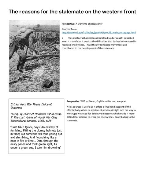 World War 1 Source Analysis | Modern History - Year 12 HSC | Thinkswap