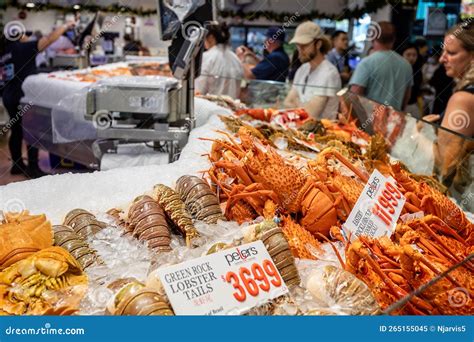 Display of Lobsters and Lobster Tails for Sale in Sydney Fish Market ...