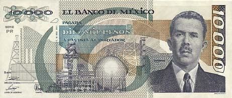 墨西哥 10000比索 1985.-世界钱币收藏网|外国纸币收藏网|文交所免费开户（目前国内专业、全面的钱币收藏网站）