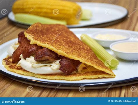 Cachapa Typical Food from Venezuela Made from Corn Filled with Cheese ...