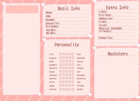 Oc template sheet creative drawing prompts character reference sheet character sheet template ...