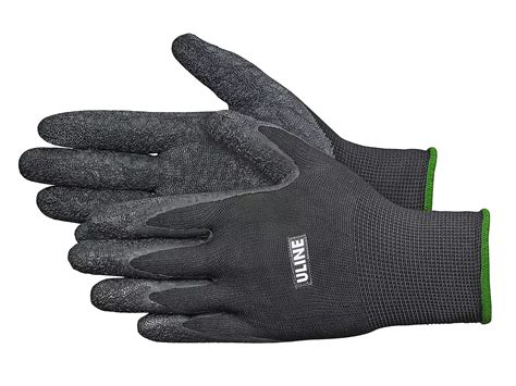 Uline Gription® Flex Latex Coated Gloves - Black, Medium S-16882BL-M ...
