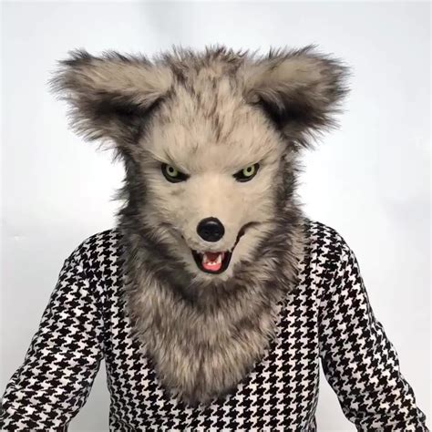 Moving Mouth Mask Animal Mask Wolf Animal Carnival Face Masks - Buy ...