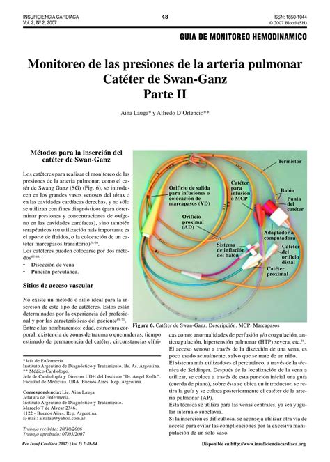 Swan Ganz Enfermeria 2 - INSUFICIENCIA CARDIACA Vol. 2, Nº 2, 2007 48 A ...