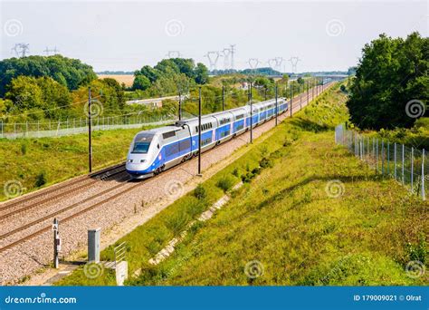 A TGV High Speed Train Driving in the French Countryside Editorial Photo - Image of paris ...