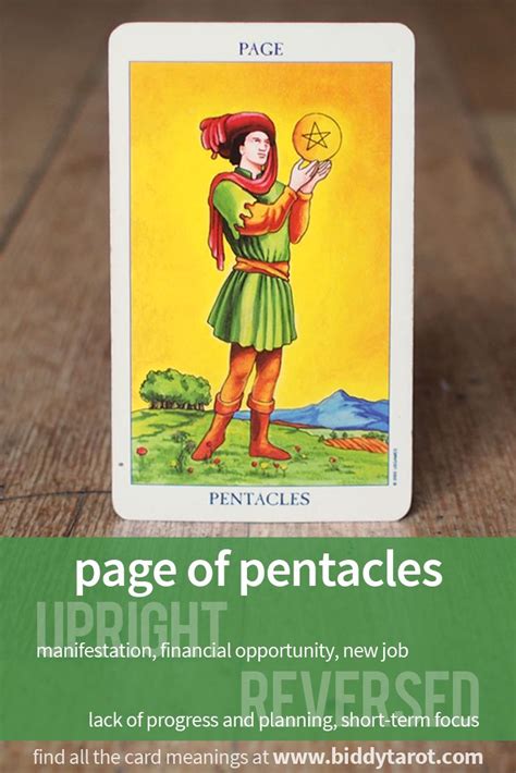 Page of Pentacles Tarot Card Meanings | Biddy Tarot | Biddy tarot ...