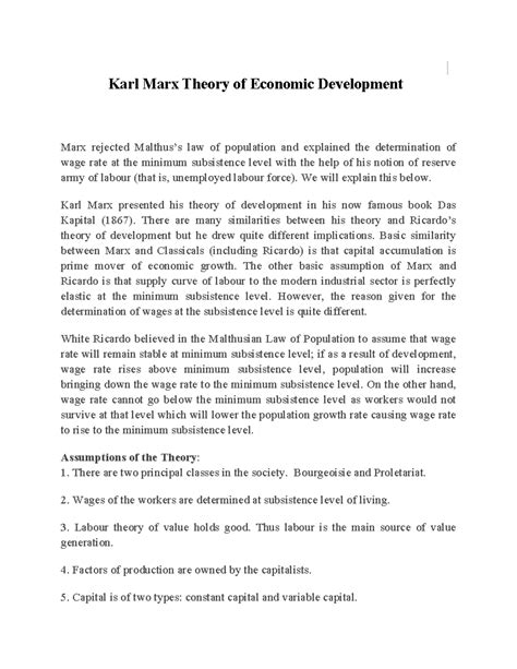 Karl Marx Theory of Economic Development - We will explain this below. Karl Marx presented his ...