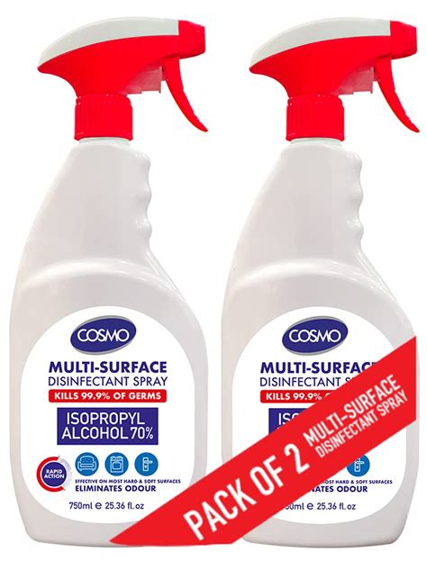 Cosmo Advanced Multi Surface Disinfectant Trigger Spray 750ml Pack 2 ...