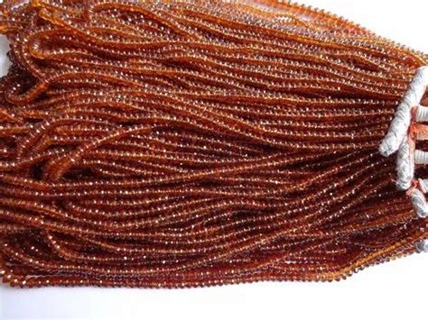 Faceted rondelle gemstone micro size beads - Spessartite, Spessartine ...