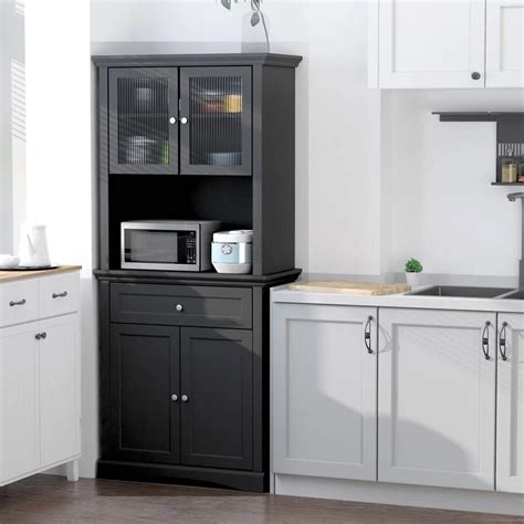 HOMCOM 71" Traditional Freestanding Kitchen Buffet With Hutch, Pantry ...