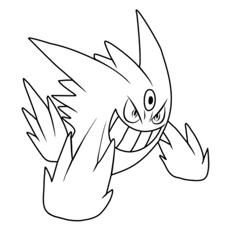 Pokemon Mega Gengar Coloring Page » Turkau