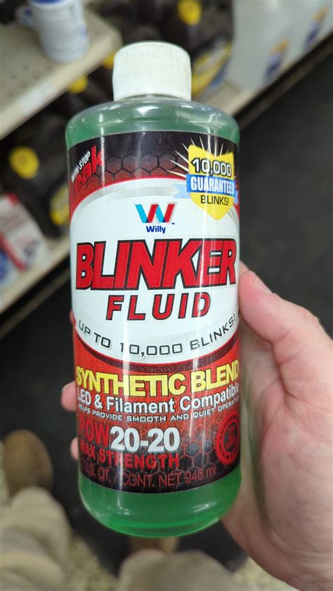 Found the infamous blinker fluid at the parts store today. : r/mildlyinteresting