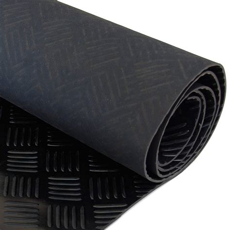 Buy 5 Bar Checker Plate Rubber Floor Matting Roll | 3mm Thick | 1m Wide ...