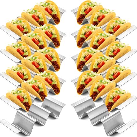Amazon.com: 10 Pieces Taco Holders Stainless Steel Taco Stand Taco Tray ...