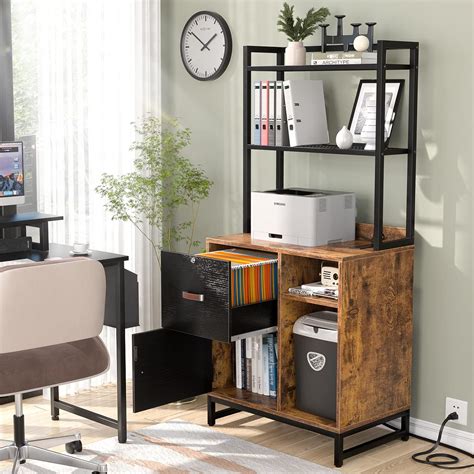 Buy Homieasy Vertical Filing Cabinet with Lock & Charging Station ...