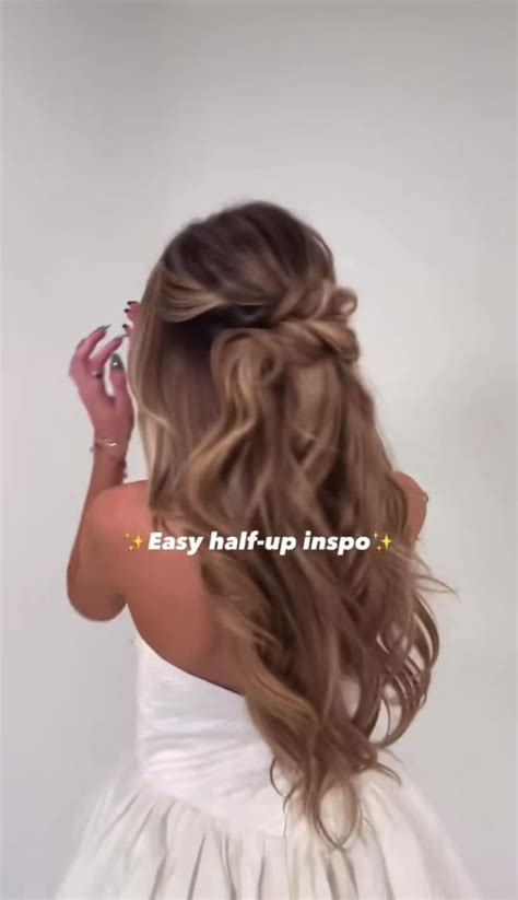 bridal half updo in 2025 | Long hair styles, Wedding hairstyles, Hair ...
