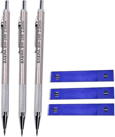 Buy WarmShine 3 Pieces 2.0 mm Lead Holder Metal Mechanical Pencil ...