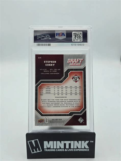 Stephen Curry Rookie Card PSA 10 | 2009 Upper Deck RC #34