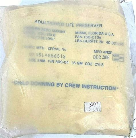 Eastern Aero Marine Life Jacket KSE-35LB P0723E105P | eBay