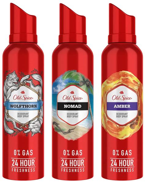 Buy Old Spice Wolfthorn, Nomad & Amber No Gas Deodorant Body Spray ...