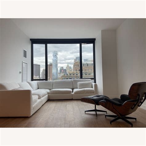 Eames Dupe Leather Swivel Accent Chair - AptDeco