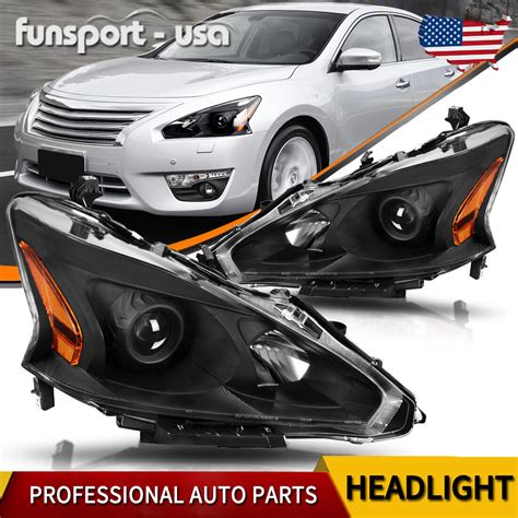 For 2013-2015 Nissan Altima 4-Door Sedan Black Projector Headlights Headlamps Parts for Sale ...