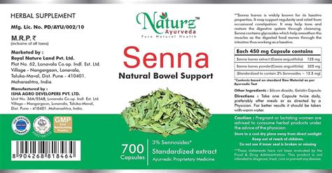 Buy NATURZ AYURVEDA SENNA CAPSULES - 700 COUNT - VALUE PACK OF 2 Online ...