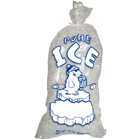 10 lb Ice Bags 1.5 Mil "Pure Ice" (1,000 Bags/Case) with Twist Ties ...