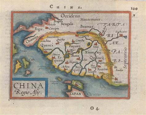 Abraham Ortelius, Miniature map of China, 1601 | The Map House