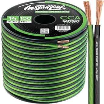 14 AWG Gauge Speaker Wire Cable Stereo, Car or Home Theater, CCA (100 ...