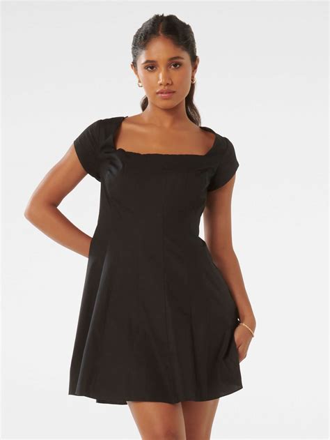 Buy Black Regina Petite Cap Sleeve Mini Dress Online