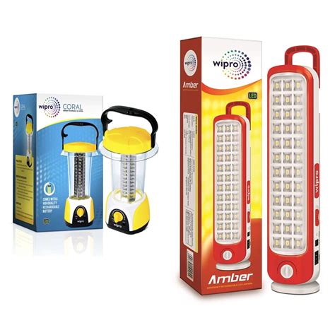 Wipro Coral Rechargeable Emergency Light (Yellow) : Amazon.in: Sports ...