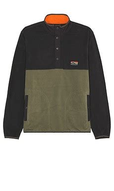 Faherty Low Pile Fleece Popover in Faded Black & Light Pine | REVOLVE