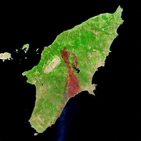 Satellite Image Shows Wildfire Devastation on Rhodes - GreekReporter.com