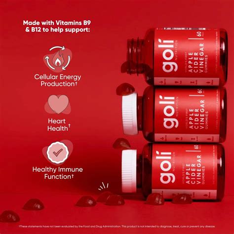 Goli Apple Cider Vinegar Gummy Vitamins - Vitamin B12, Gelatin-Free, G | Goli®