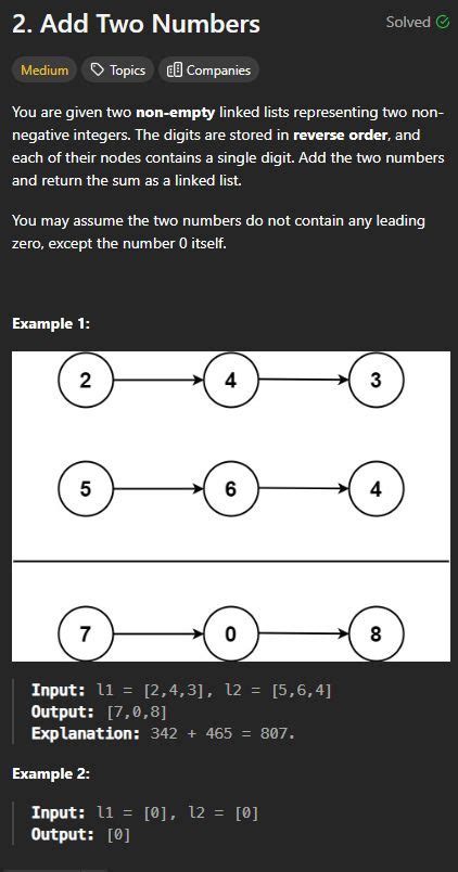 Image result for Add Two Numbers LeetCode