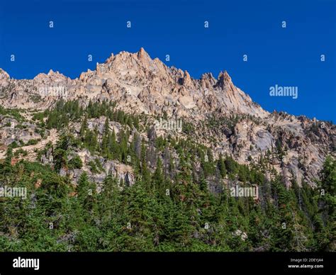 Sawtooth Mountain peaks along the Redfish Lake Creek Trail, Sawtooth ...