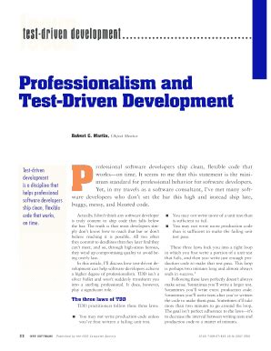 Fillable Online Professionalism and Test-Driven Development test ...