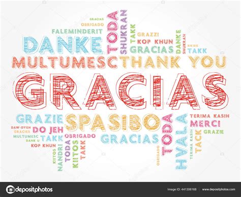 Gracias 西班牙文 Word Cloud Background All Languages Multilingual Education ...