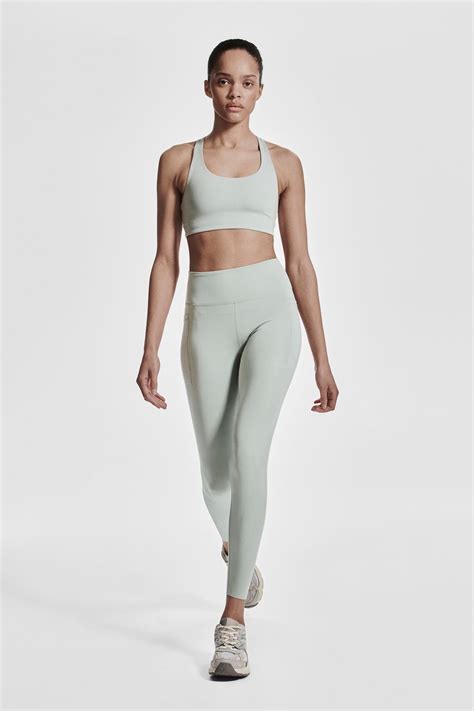 Pocket-detail sports leggings with DryMove™ - Light turquoise - Ladies ...