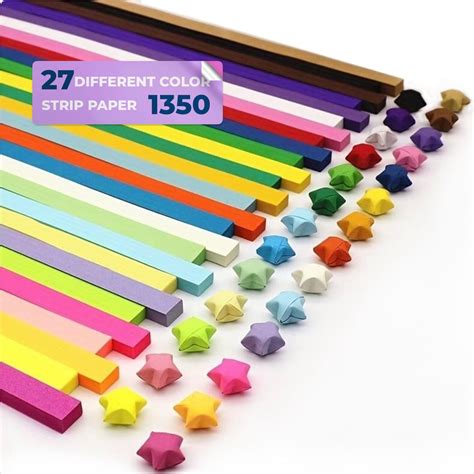 Amazon.com : 1600 Sheets Star Origami Paper 27 Color Solid Color Star ...