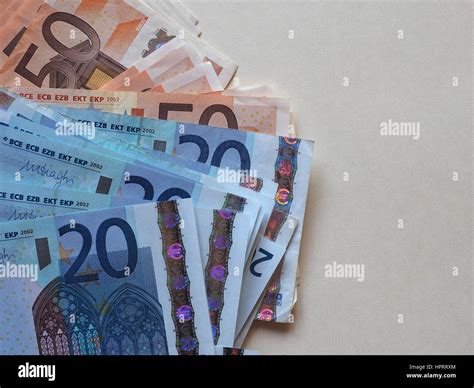 Euro (EUR) banknotes, currency of European Union (EU) with copy space Stock Photo - Alamy