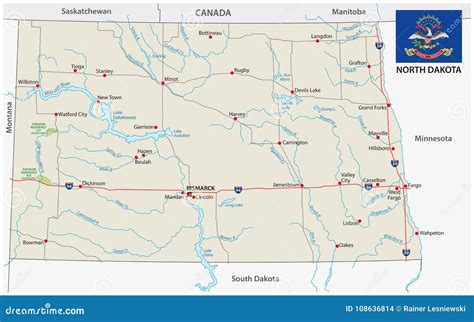 Road maps of north dakota