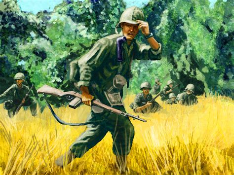 Us Soldiers Vietnam War Drawing