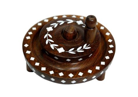 Buy KBL Handmade Sheesham Wood Chakki Inlaid with Acrylic for ...
