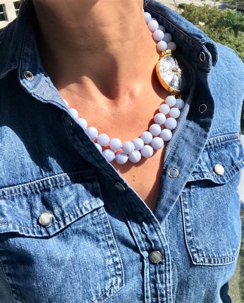 A.Jeschel Powerful Natural Blue Lace Agate necklace with a siganture ...